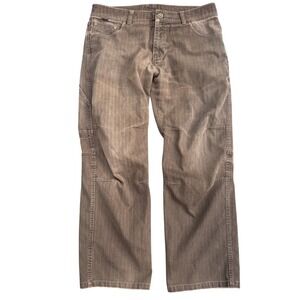 Kuhl Ryder Mens 36x30 Brown Cotton Corduroy Utility Carpenter Pants Articulated